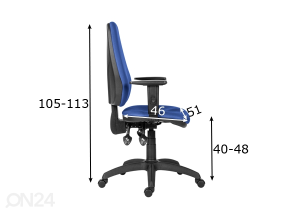 Рабочий стул Asyn D4, синий размеры
