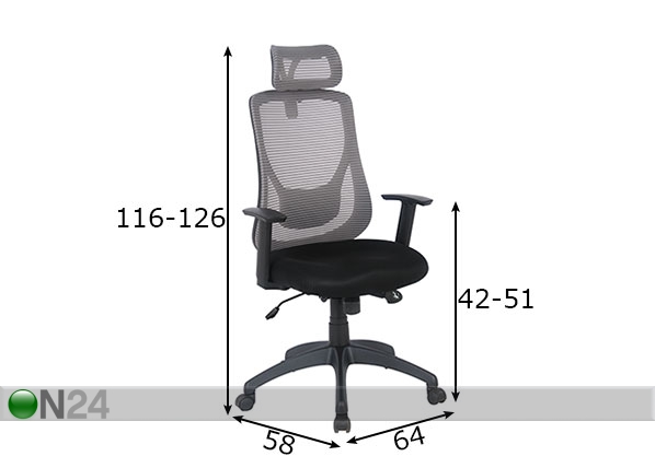 Рабочий стул Delta размеры