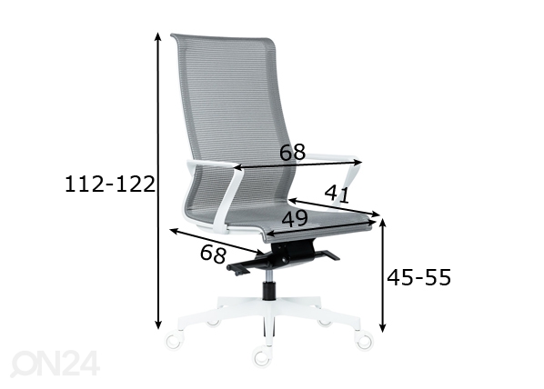 Рабочий стул Epic, белая рама размеры