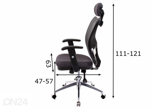 Рабочий стул Evita Deluxe чёрный размеры