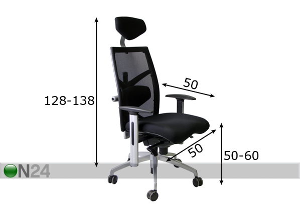 Рабочий стул Exact размеры