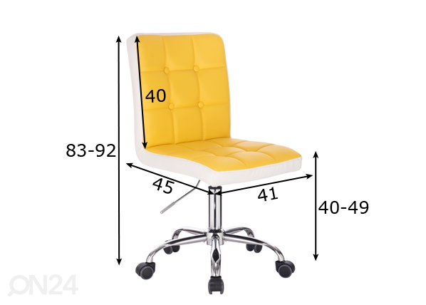 Рабочий стул Harlem, жёлтый размеры
