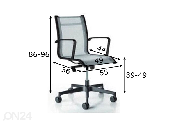 Рабочий стул Kase размеры