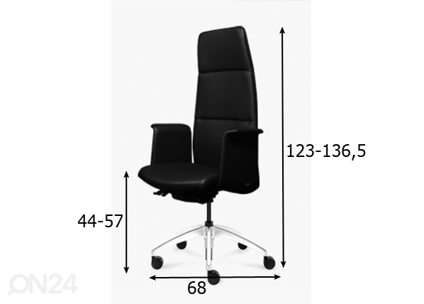 Рабочий стул Luna Executive размеры
