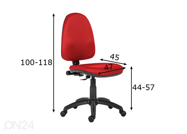 Рабочий стул Mek D3, красный размеры