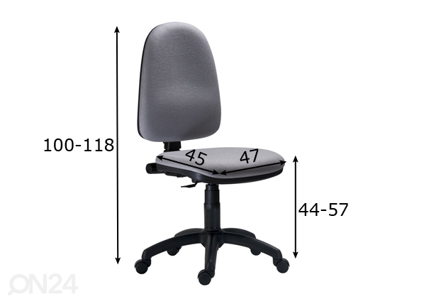 Рабочий стул Mek D5, серый размеры