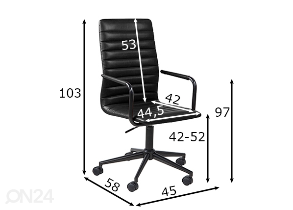 Рабочий стул Okla размеры