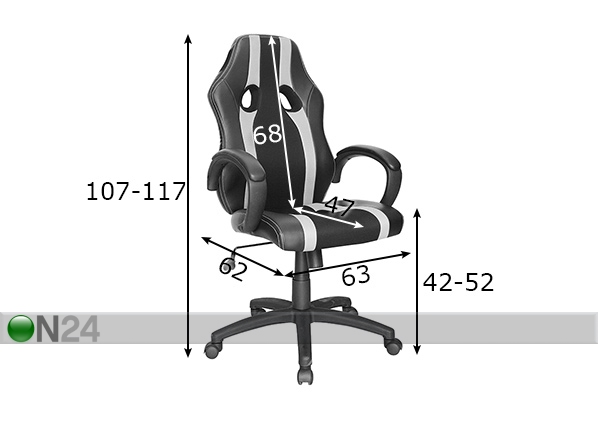 Рабочий стул Play размеры