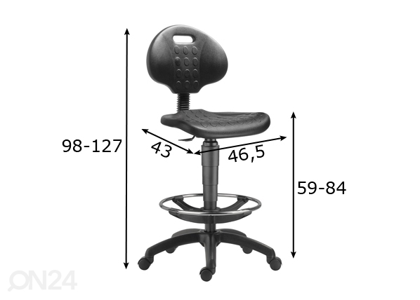 Рабочий стул PU Nor размеры