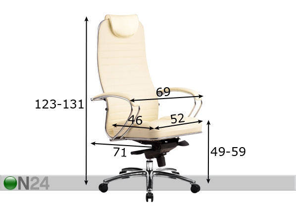 Рабочий стул Samurai KL-1 размеры