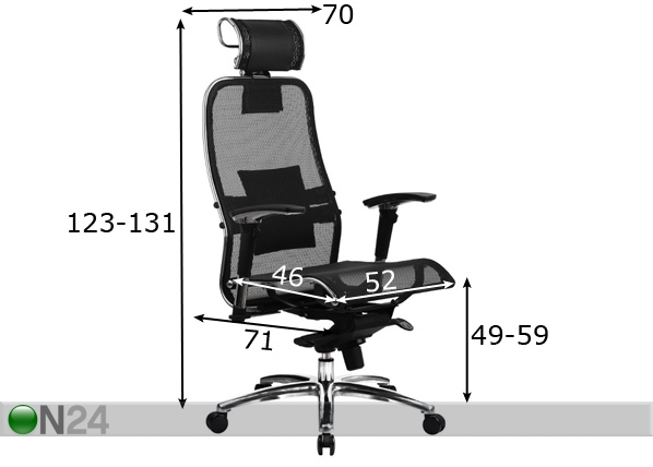Рабочий стул Samurai S-3 размеры
