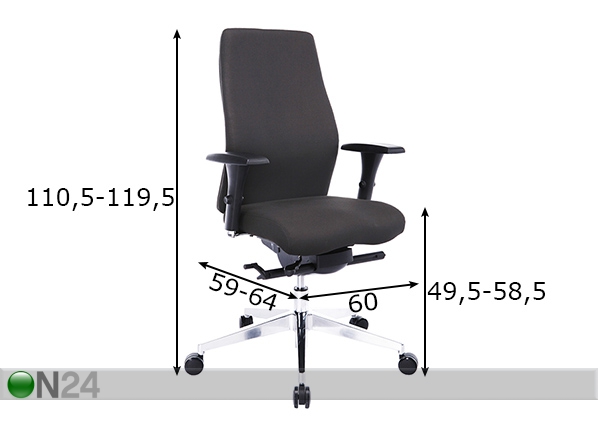 Рабочий стул Smart Plus размеры