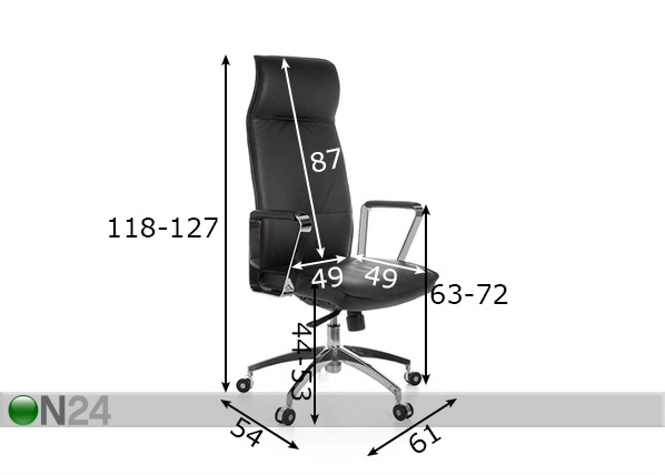 Рабочий стул Verona, чёрный размеры