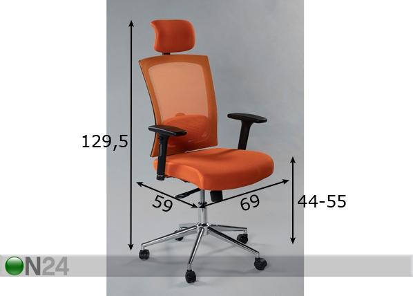 Рабочий стул Virginia, оранжевый размеры