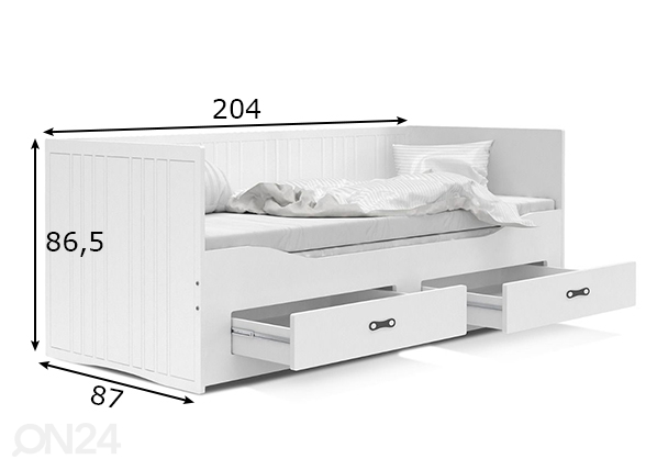 Раздвижная детская кровать 81/152x200 cm + матрас размеры