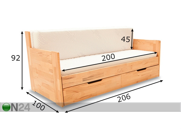 Раздвижная кровать / диван-кровать + матрасы размеры