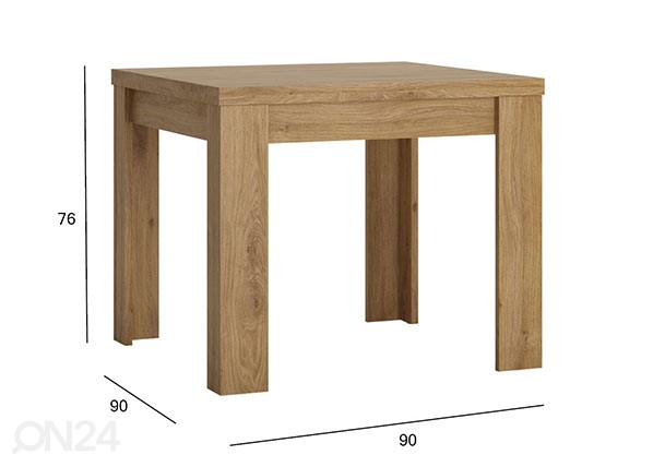 Раздвижной обеденный стол Shetland 90x90-180 см размеры