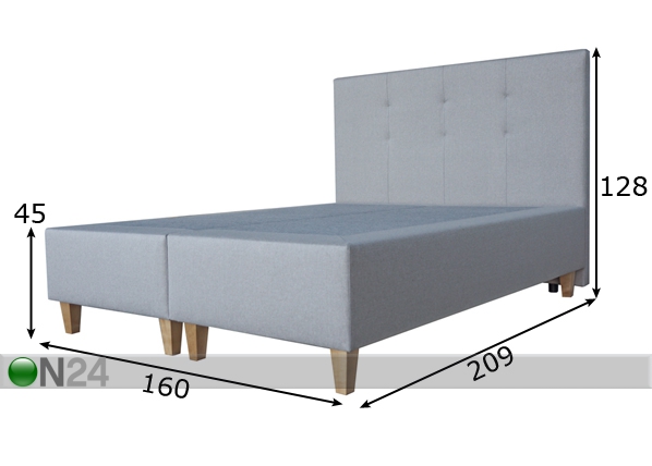 Рама континентальной кровати Continental 160x200 cm размеры