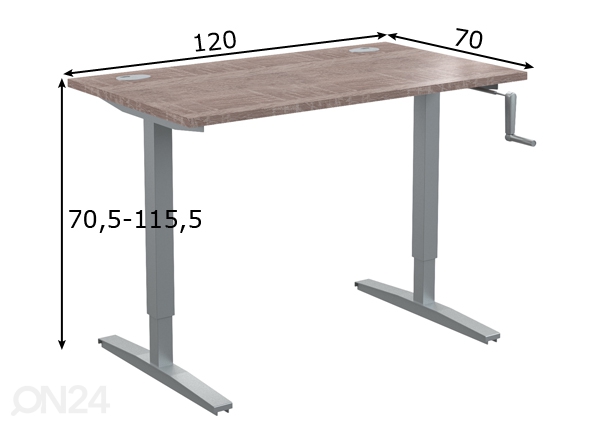 Регулируемый офисный стол Xten-Up 120 cm размеры