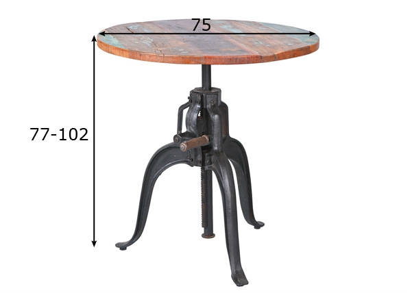 Регулируемый по высоте обеденный стол Fundos Ø75 cm размеры