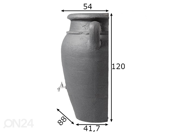 Резервуар для воды Antiik Wall Amphora Dark Granite 260 л размеры