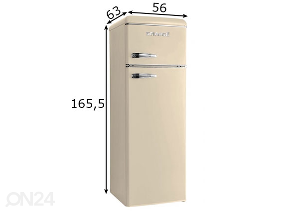 Ретро-холодильник Snaige, бежевый размеры