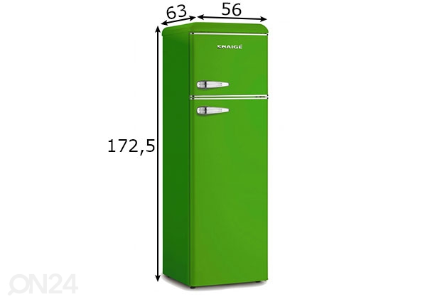 Ретро-холодильник Snaige, зеленый размеры