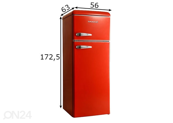 Ретро-холодильник Snaige, красный размеры