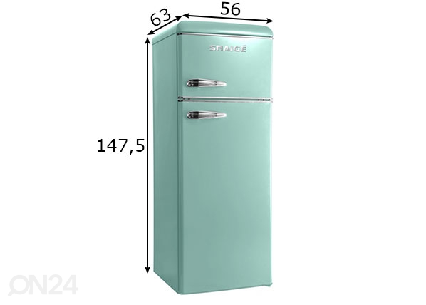 Ретро-холодильник Snaige, светло-синий размеры