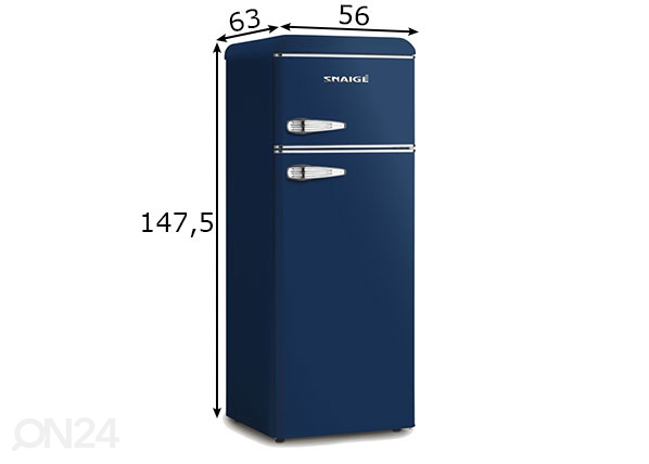Ретро-холодильник Snaige, синий размеры