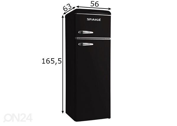 Ретро-холодильник Snaige, черный размеры