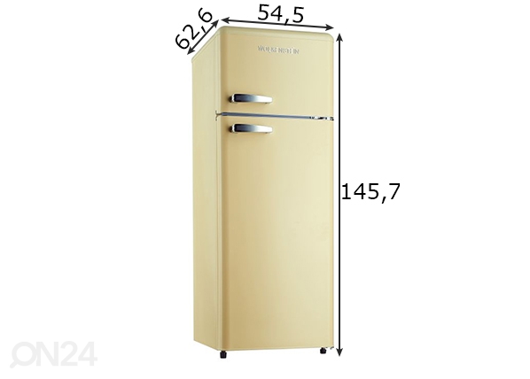 Ретро-холодильник Wolkenstein, глянцево-бежевый размеры