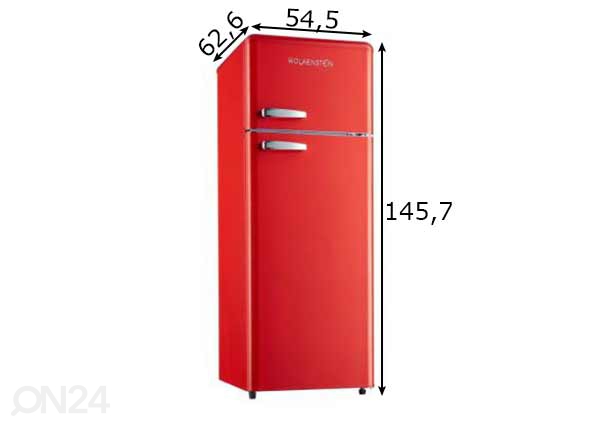 Ретро-холодильник Wolkenstein, глянцевый красный размеры