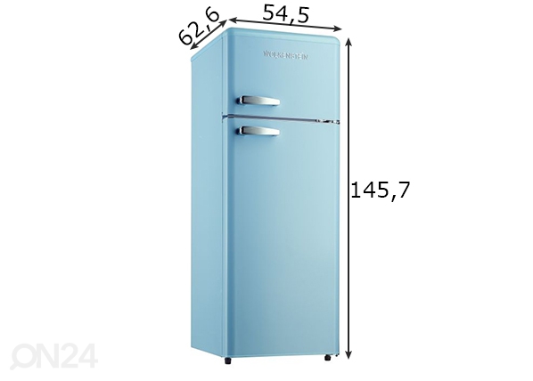 Ретро-холодильник Wolkenstein, голубой размеры