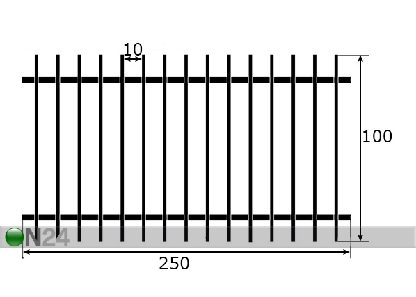 Решётчатый забор 1x2,5 m размеры