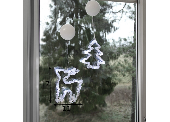 Рождественская декорация на окно Олень+ёлка размеры