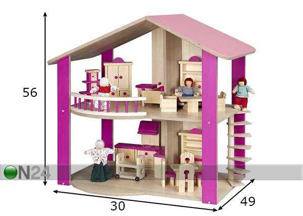 Розовый кукольный домик размеры