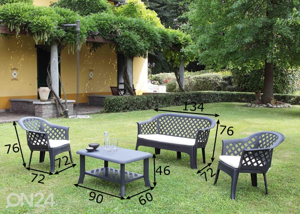 Садовая мебель Palmar, антрацит/бежевый размеры