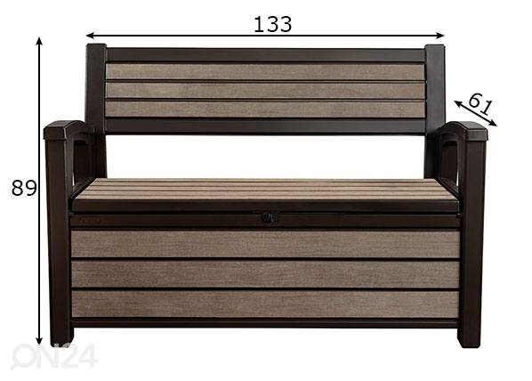 Садовая скамейка с ящиком для хранения Keter, коричневая размеры