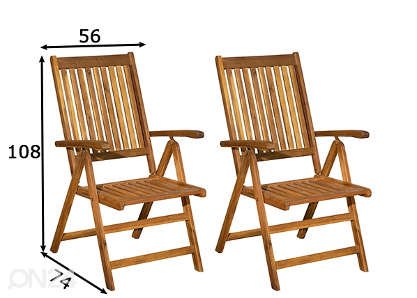 Садовые стулья 2 шт, акация размеры