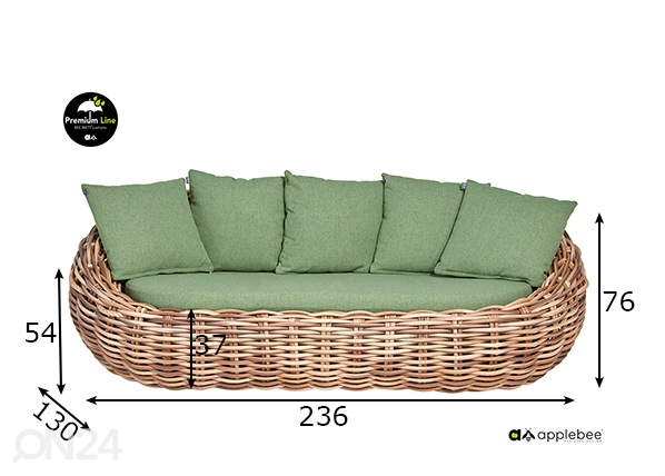 Садовый диван Cocoon размеры