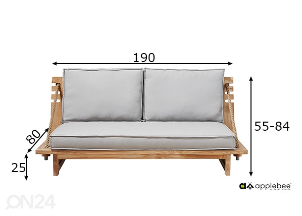 Садовый диван Robinson размеры