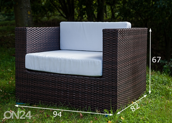 Садовый диван-модуль / кресло Parte размеры