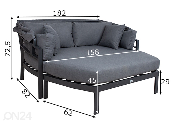 Садовый диван с навесом Tomson размеры