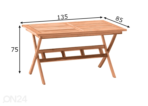 Садовый стол 135x85 cm размеры