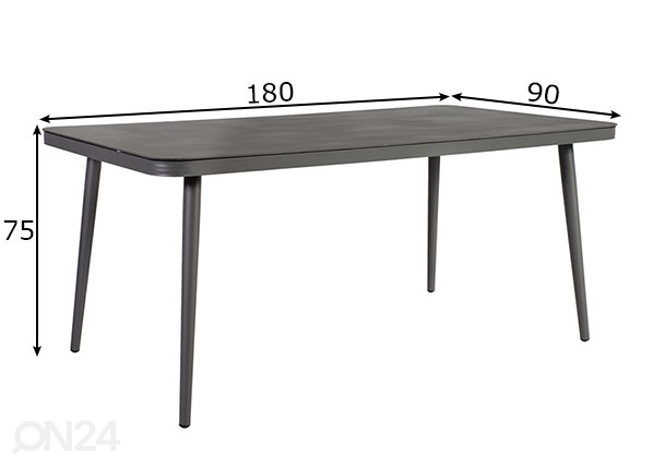 Садовый стол Andros 90x180 см размеры