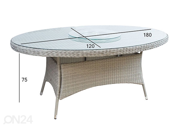 Садовый стол Ascot 120x180 см размеры