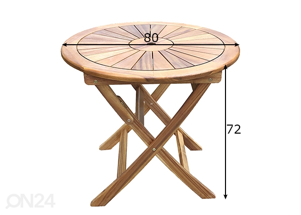 Садовый стол Cherry Ø 80 см размеры