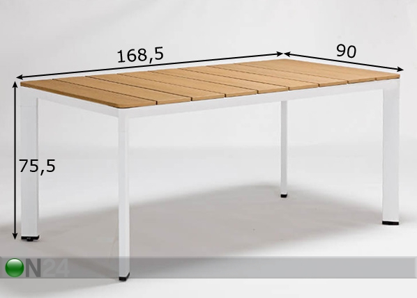 Садовый стол Densapar 168,5x90 cm размеры