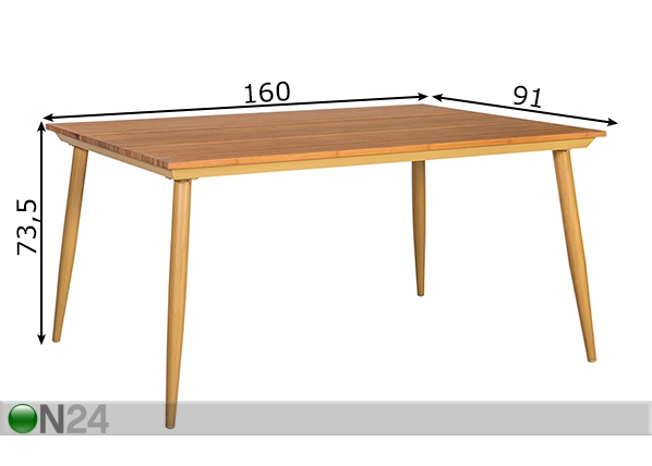 Садовый стол Greenwood 160x91 см размеры